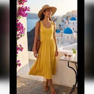 Simply Vera Yellow Sleeveless Dress